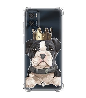 Funda Antigolpe [ Motorola Moto E22 ] Dibujo Mascotas [ Perrito King ] Esquina Reforzada Silicona 1.5mm