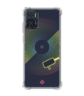 Funda Antigolpe [ Motorola Moto E22 ] Diseño Música [ Dibujo Disco de Vinilo ] Esquina Reforzada Silicona 1.5mm