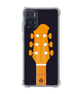 Funda Antigolpe [ Motorola Moto E22 ] Diseño Música [ Mástil y Pala de Guitarra ] Esquina Reforzada 1.5mm