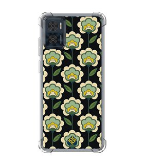 Funda Antigolpe [ Motorola Moto E22 ] Dibujos Retro [ Planta Verde - Retro ] Esquina Reforzada Silicona