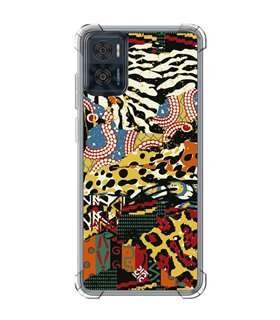 Funda Antigolpe [ Motorola Moto E22 ] Dibujo Tendencias [ Pieles de Animales y Telas ] Esquina Reforzada Silicona 