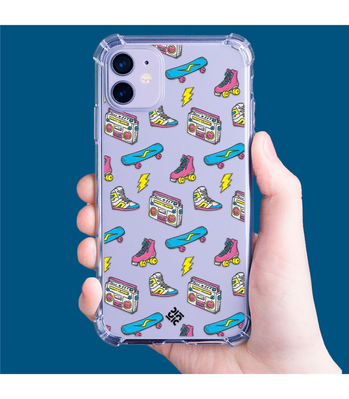 Funda Antigolpe [ Motorola Moto E22 ] Dibujo Tendencias [ Skate Patines Años 90 ] Esquina Reforzada Silicona 