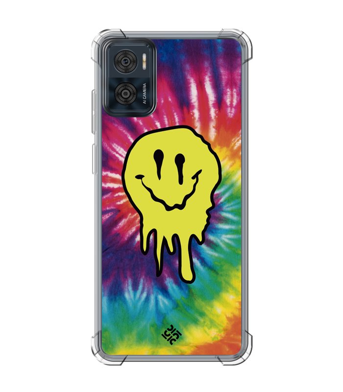 Funda Antigolpe [ Motorola Moto E22 ] Dibujo Tendencias [ Sonrisa Smile Swirl Abstracto ] Esquina Reforzada 