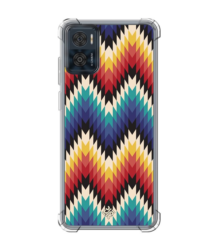 Funda Antigolpe [ Motorola Moto E22 ] Dibujo Tendencias [ Patron Geométrico ] Esquina Reforzada Silicona 1.5mm