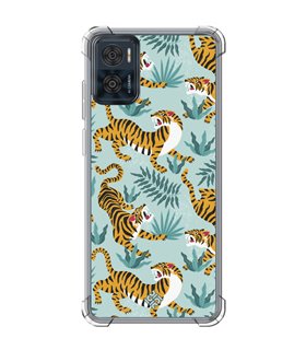 Funda Antigolpe [ Motorola Moto E22 ] Dibujo Tendencias [ Estampado de Tigres ] Esquina Reforzada Silicona 1.5mm 