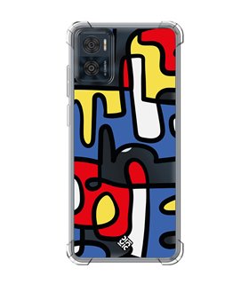 Funda Antigolpe [ Motorola Moto E22 ] Dibujo Auténtico [ Impresión Moderna de Arte Minimalista ] Reforzada 