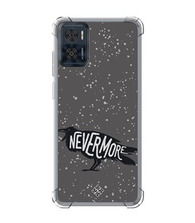 Funda Antigolpe [ Motorola Moto E22 ] Dibujo Auténtico [ Cuervo Never More ] Esquina Reforzada Silicona 1.5mm 