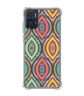 Funda Antigolpe [ Motorola Moto E22 ] Dibujo Auténtico [ Ojo de Hamsa Mandala ] Esquina Reforzada 1.5