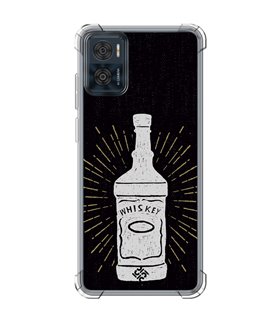 Funda Antigolpe [ Motorola Moto E22 ] Dibujo Auténtico [ Whiskey ] Esquina Reforzada Silicona 1.5