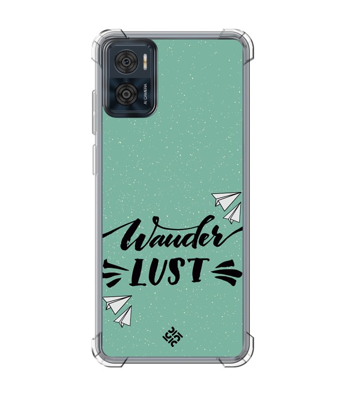 Funda Antigolpe [ Motorola Moto E22 ] Dibujo Auténtico [ Wander Lust ] Esquina Reforzada Silicona 1.5