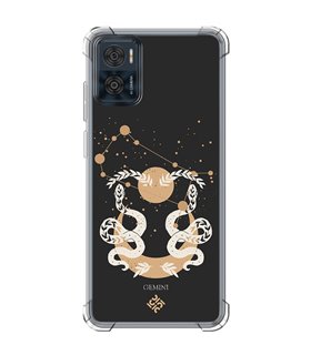 Funda Antigolpe [ Motorola Moto E22 ] Dibujo Zodiaco [ Signo Zodiacal - Geminis ] Esquina Reforzada Silicona 1.5