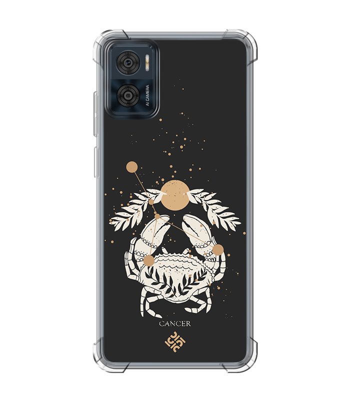 Funda Antigolpe [ Motorola Moto E22 ] Dibujo Zodiaco [ Signo Zodiacal - Cancer ] Esquina Reforzada Silicona 1.5