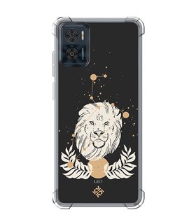 Funda Antigolpe [ Motorola Moto E22 ] Dibujo Zodiaco [ Signo Zodiacal - Leo ] Esquina Reforzada Silicona 1.5