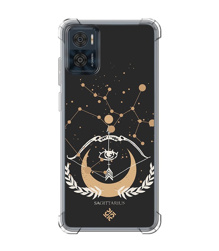 Funda Antigolpe [ Motorola Moto E22 ] Dibujo Zodiaco [ Signo Zodiacal - Sagitario ] Esquina Reforzada 1.5