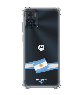 Funda Antigolpe [ Motorola Moto E22 ] Bandera Paises [ Bandera Argentina ] Esquina Reforzada Silicona 1.5mm