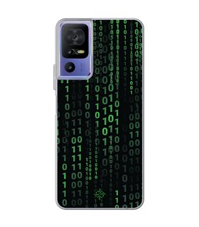 Funda para [ TCL 40 SE ] Cine Fantástico [ Números Binarios Matrix ] de Silicona Flexible para Smartphone