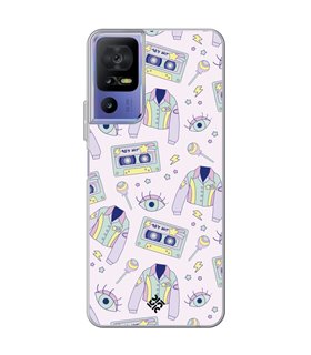 Funda para [ TCL 40 SE ] Dibujo Cute [ Chaqueta Retro de Color Pastel Años 90 ] de Silicona Flexible para Smartphone