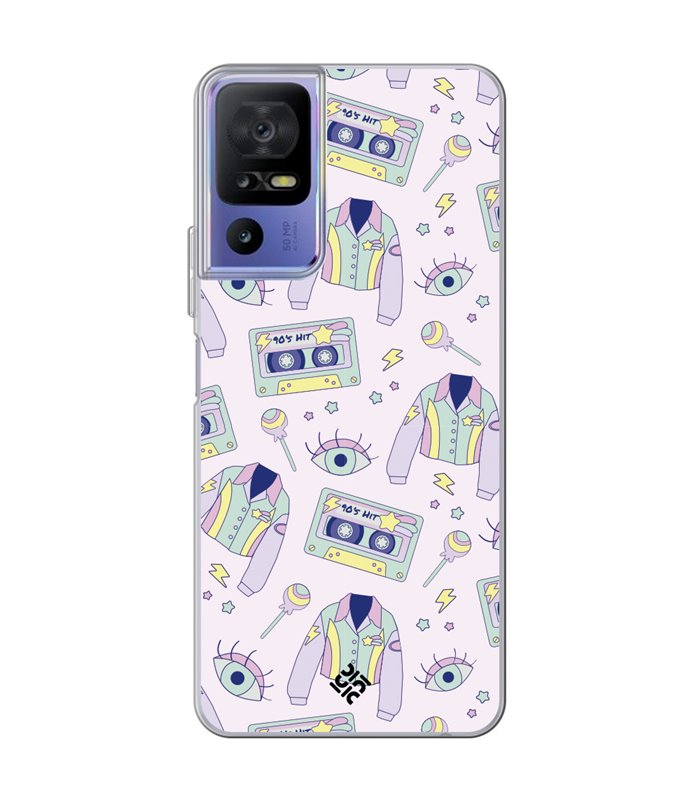 Funda para [ TCL 40 SE ] Dibujo Cute [ Chaqueta Retro de Color Pastel Años 90 ] de Silicona Flexible para Smartphone