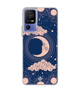 Funda para [ TCL 40 SE ] Dibujo Esotérico [ Luna Creciente - Dibujo Místico Astrologico ] Silicona Flexible Smartphone