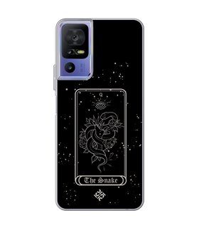 Funda para [ TCL 40 SE ] Dibujo Esotérico [ Carta del Tarot - The Snake ] de Silicona Flexible para Smartphone