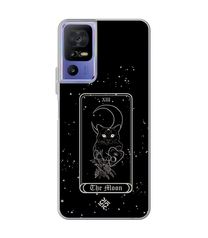 Funda para [ TCL 40 SE ] Dibujo Esotérico [ Carta del Tarot - The Moon ] de Silicona Flexible para Smartphone