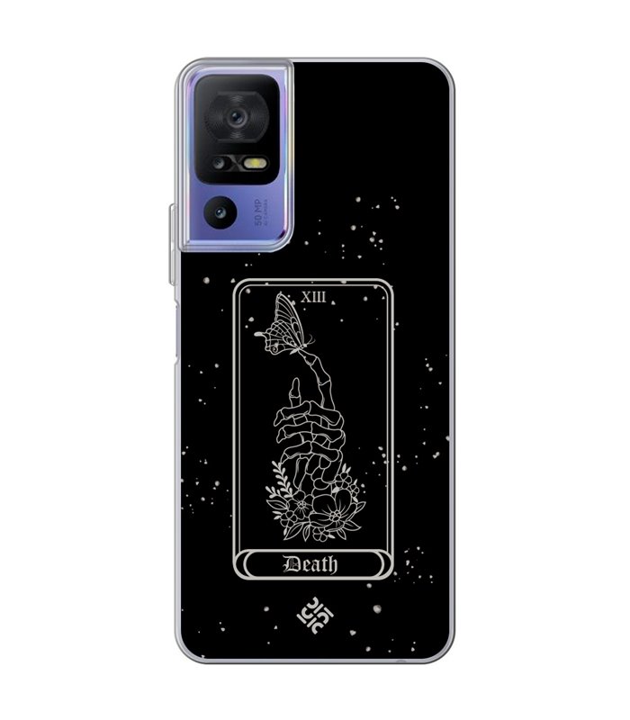 Funda para [ TCL 40 SE ] Dibujo Esotérico [ Carta del Tarot -  Death ] de Silicona Flexible para Smartphone