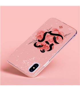 Funda para [ TCL 40 SE ] Dibujo Esotérico [ Tentación Floral - Rosas con Serpientes ] de Silicona Flexible para Smartphone