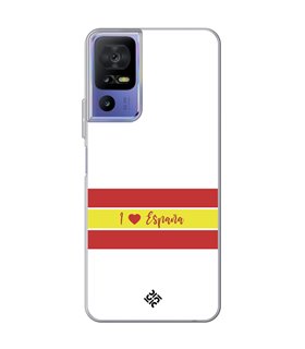 Funda para [ TCL 40 SE ] Dibujo Auténtico [ I Love España ] de Silicona Flexible para Smartphone