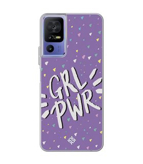 Funda para [ TCL 40 SE ] Dibujo Frases Guays [ GRL Power ] de Silicona Flexible para Smartphone