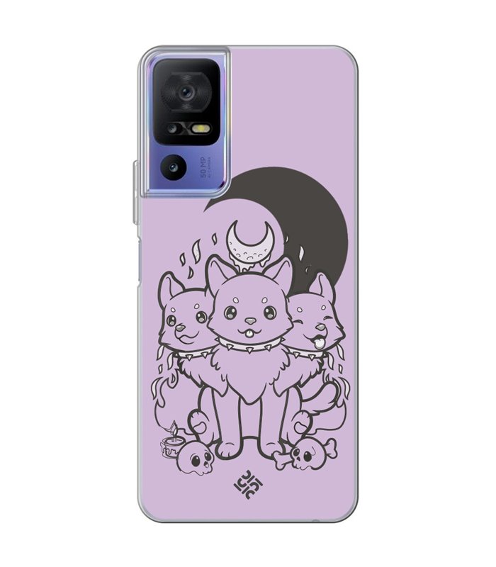 Funda para [ TCL 40 SE ] Dibujo Gotico [ Cute Cancerbero ] de Silicona Flexible para Smartphone