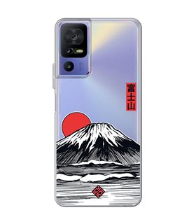 Funda para [ TCL 40 SE ] Dibujo Japones [ Monte Fuji ] de Silicona Flexible para Smartphone