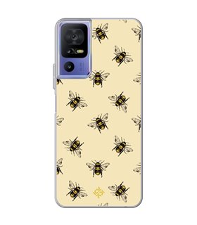 Funda para [ TCL 40 SE ] Dibujo Mascotas [ Abejas Ilustracion ] de Silicona Flexible para Smartphone