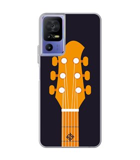 Funda para [ TCL 40 SE ] Diseño Música [ Mástil y Pala de Guitarra ] de Silicona Flexible para Smartphone
