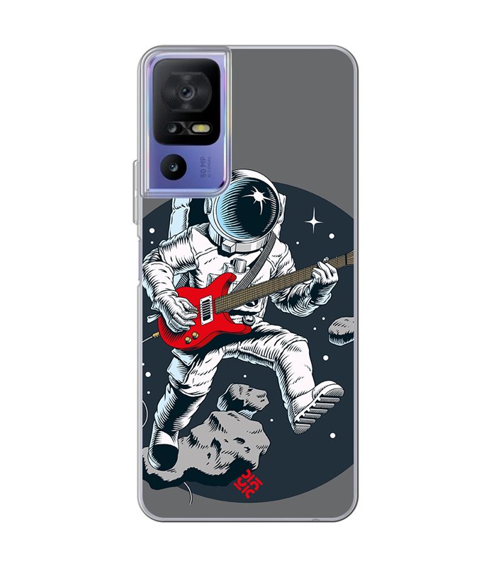 Funda para [ TCL 40 SE ] Diseño Música [ Guitarrista Espacial ] de Silicona Flexible para Smartphone