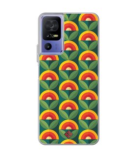 Funda para [ TCL 40 SE ] Dibujos Retro [ Diseño Flor - Retro ] de Silicona Flexible para Smartphone