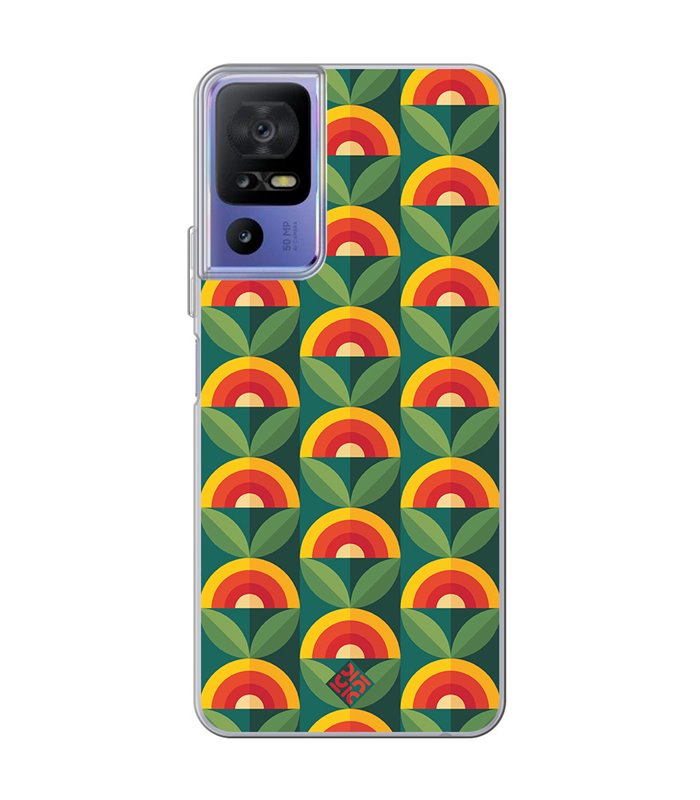 Funda para [ TCL 40 SE ] Dibujos Retro [ Diseño Flor - Retro ] de Silicona Flexible para Smartphone