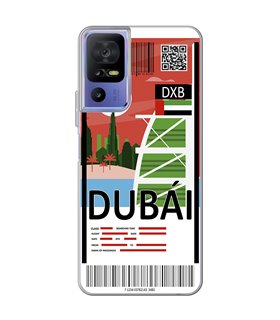 Funda para [ TCL 40 SE ] Billete de Avión [ Dubái ] de Silicona Flexible para Smartphone