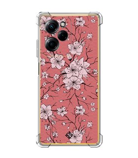 Funda Antigolpe [ POCO X5 Pro 5G ] Dibujo Botánico [ Flores sakura con patron japones ] Esquina Reforzada 1.5mm
