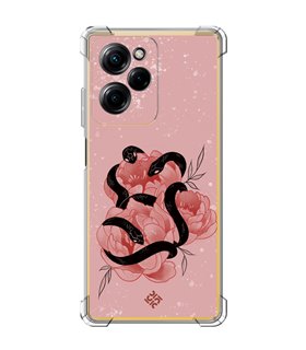 Funda Antigolpe [ POCO X5 Pro 5G ] Dibujo Esotérico [ Tentación Floral - Rosas con Serpientes ] Esquina Reforzada 1.5mm