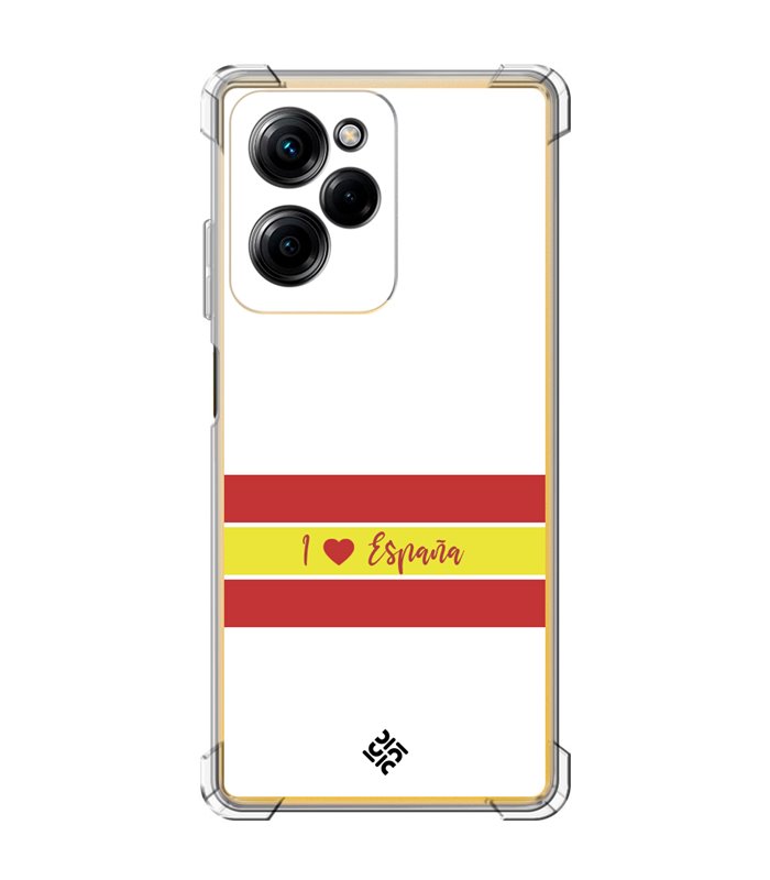 Funda Antigolpe [ POCO X5 Pro 5G ] Dibujo Auténtico [ I Love España ] Esquina Reforzada Silicona 1.5mm Transparente