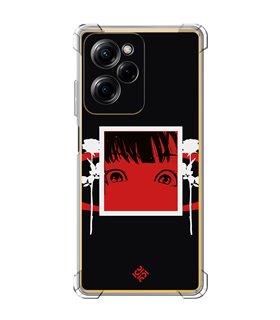 Funda Antigolpe [ POCO X5 Pro 5G ] Dibujos Frikis [ Mirada Anime, Manga Rojo Intenso ] Esquina Reforzada Silicona 1.5mm