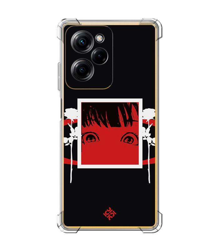 Funda Antigolpe [ POCO X5 Pro 5G ] Dibujos Frikis [ Mirada Anime, Manga Rojo Intenso ] Esquina Reforzada Silicona 1.5mm