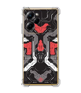 Funda Antigolpe [ POCO X5 Pro 5G ] Dibujo Gamers [ Cyberpunk Rojo y Grises ] Esquina Reforzada Silicona 1.5mm