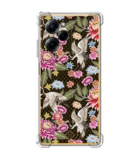 Funda Antigolpe [ POCO X5 Pro 5G ] Dibujo Japones [ Estampado de Flores y Grúas Blancas ] Esquina Reforzada Silicona 1.5