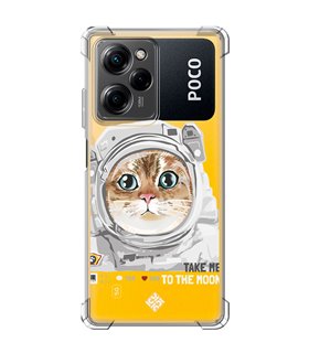 Funda Antigolpe [ POCO X5 Pro 5G ] Dibujo Mascotas [ Gato Astronauta - Take Me To The Moon ] Esquina Reforzada 1.5mm