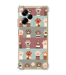 Funda Antigolpe [ POCO X5 Pro 5G ] Dibujo Mascotas [ Zarpas de Gatos ] Esquina Reforzada Silicona 1.5mm Transparente