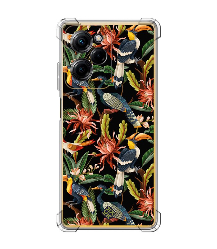 Funda Antigolpe [ POCO X5 Pro 5G ] Dibujo Mascotas [ Estampado Aves y Hojas y Flores Tropicales ] Esquina Reforzada 1.5