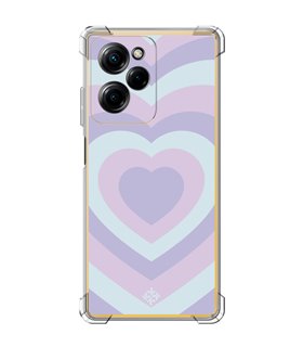 Funda Antigolpe [ POCO X5 Pro 5G ] Dibujo Tendencias [ Corazones Superpuestos Tonos Pastel ] Esquina Reforzada 1.5mm