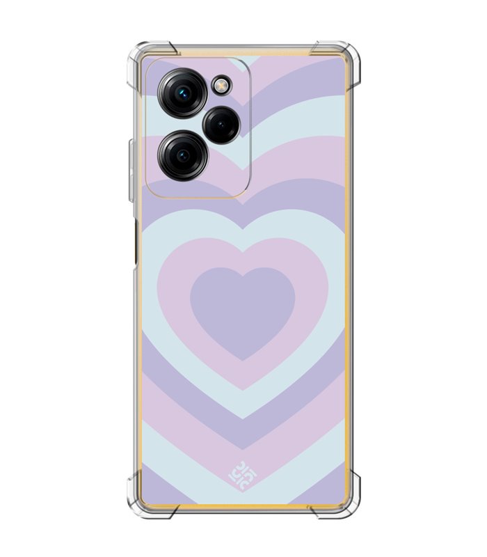 Funda Antigolpe [ POCO X5 Pro 5G ] Dibujo Tendencias [ Corazones Superpuestos Tonos Pastel ] Esquina Reforzada 1.5mm