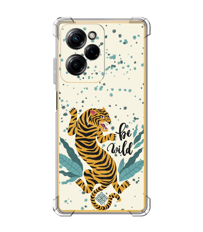 Funda Antigolpe [ POCO X5 Pro 5G ] Dibujo Tendencias [ Tigre - Be Wild ] Esquina Reforzada Silicona 1.5mm